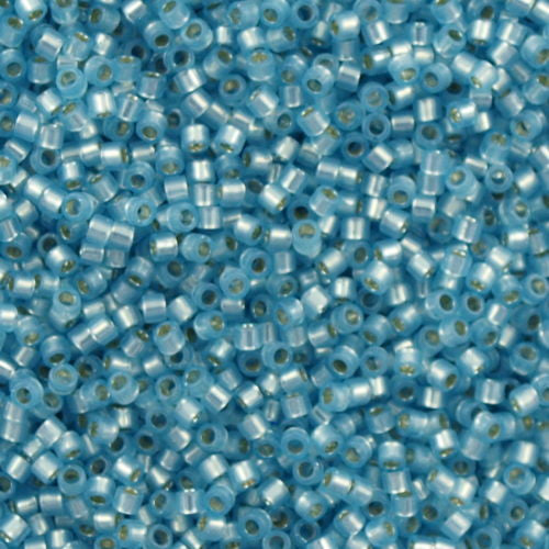 25g Miyuki Delica Seed Bead 11/0 Opal Silver Lined Dyed Baby Blue DB628