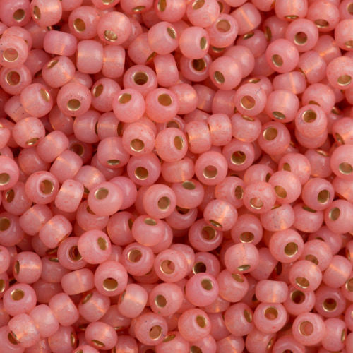 Miyuki Round Seed Bead 6/0 Silver Lined Dyed Tea Rose 20g Tube (642)