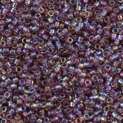 Miyuki Delica Seed Bead 15/0 Transparent Lilac AB 2-inch Tube DBS173