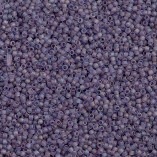 Toho Round Seed Bead 15/0 Transparent Matte Tanzanite AB 2.5-inch Tube (166DF)