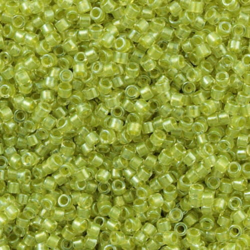 25g Miyuki Delica seed bead 11/0 Inside Dyed Color Yellow Green DB910