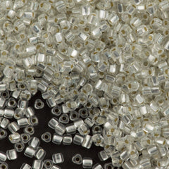Miyuki Triangle Seed Bead 5/0 Transparent Silver Lined Clear 21g Tube (1101)