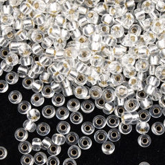 Miyuki Round Seed Beads 5/0 Silver Lined Crystal 20g Tube (131S)