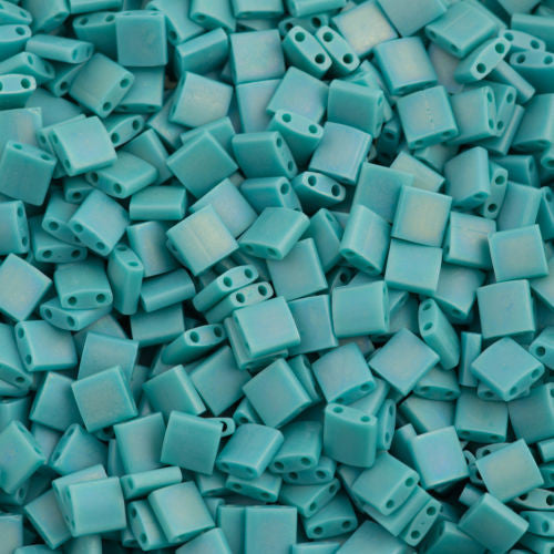 Miyuki Tila Seed Bead Opaque Matte Turquoise AB 7g Tube (412FR)