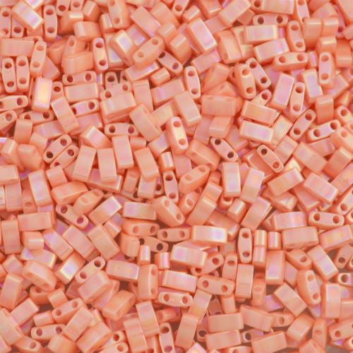 Miyuki Half Tila Seed Bead Opaque Salmon Luster 7.5g Tube (596)