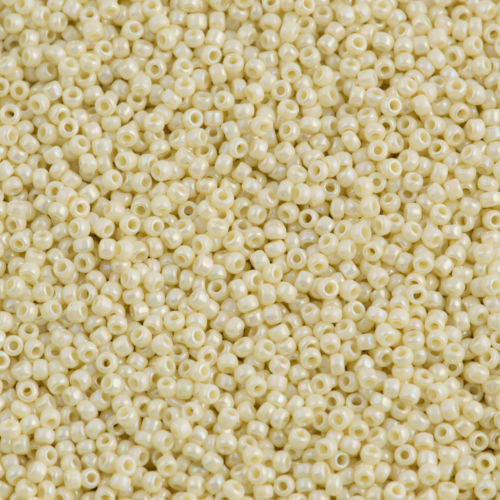 Toho Round Seed Bead 11/0 Opaque Light Beige AB 2.5-inch Tube (409)