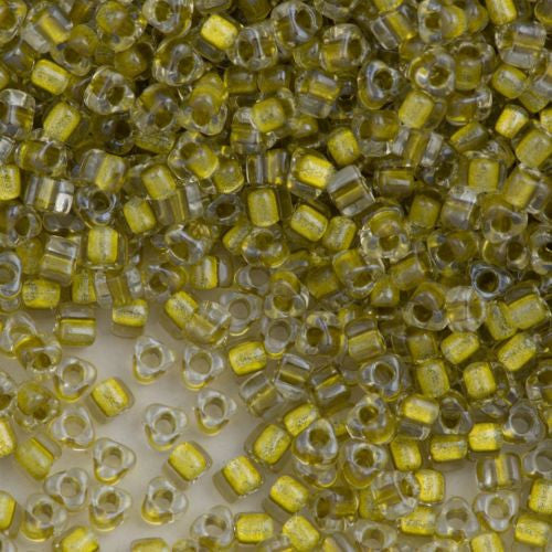 Miyuki Triangle Seed Bead 5/0 Inside Color Lined Pea Green 15g (1125)