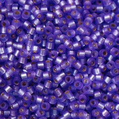 Miyuki Delica Seed Bead 10/0 Semi Matte Silver Lined Dyed Purple 7g Tube DBM694