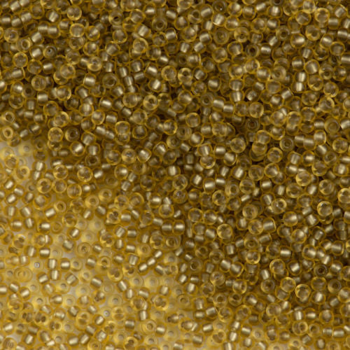 Miyuki Round Seed Bead 11/0 Semi Matte Lined Light Topaz 22g Tube (1925)