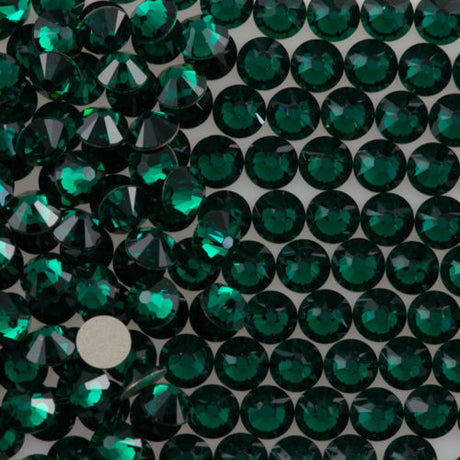 144 TRUE CRYSTAL Rose Flat Back SS16 Emerald (205)
