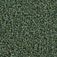 25g Miyuki Delica Seed Bead 11/0 Opaque Matte Avocado Green AB DB1594