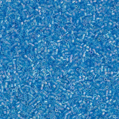 Miyuki Delica Seed Bead 15/0 Transparent Blue Sea AB 2-inch Tube DBS176