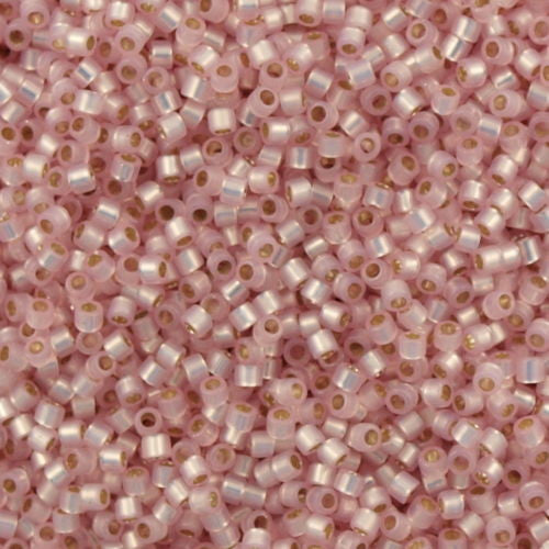 Miyuki Delica Seed Bead 10/0 Silver Lined Dyed Pastel Pink 7g Tube DBM624