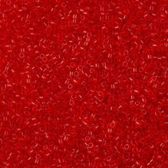 Miyuki Delica Seed Bead 15/0 Transparent Red 2-inch Tube DBS704