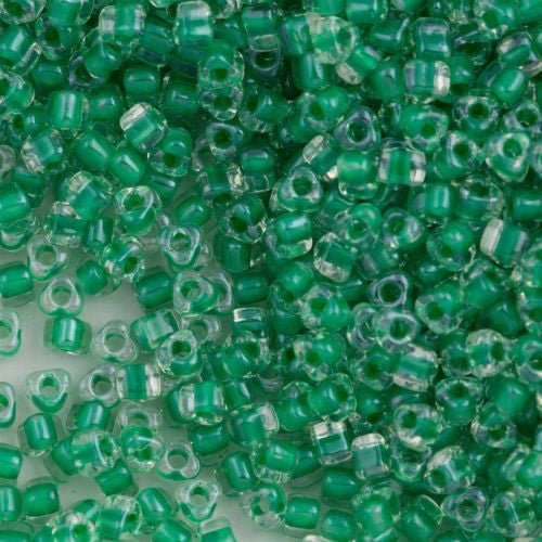 Miyuki Triangle Seed Bead 5/0 Inside Color Lined Kelly 15g TR5-1130