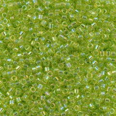 Miyuki Delica Seed Bead 10/0 Transparent Peridot AB 7g Tube DBM174