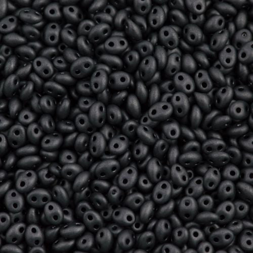 Preciosa Twin Two Hole Beads Matte Gunmetal Jet Terra Pearl 15g (28949M)