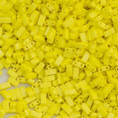 Miyuki Half Tila Seed Bead Opaque Matte Yellow AB 7.5g Tube (404FR)