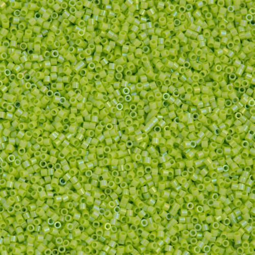 Miyuki Delica Seed Bead 15/0 Opaque Lime AB 2-inch Tube DBS169