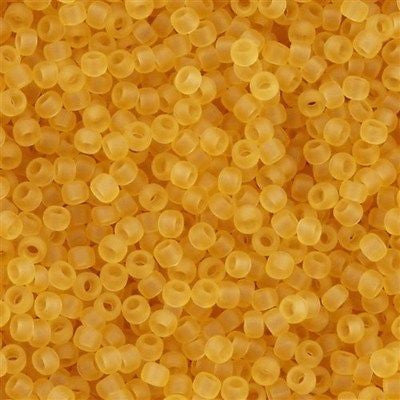 Toho Round Seed Bead 11/0 Transparent Matte Amber 2.5-inch Tube (2F)