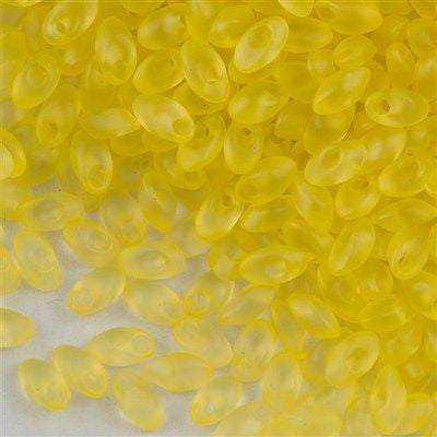 Miyuki Long Magatama Seed Bead Transparent Matte Pale Yellow 8g Tube (2101F)