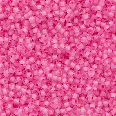 Toho Round Seed Bead 11/0 Inside Color Lined Neon Carnation 2.5-inch Tube (969)