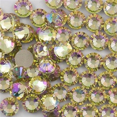 144 TRUE CRYSTAL Rose Flat Back SS16 Luminous Green (001 LUMG)