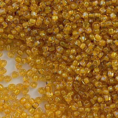 Miyuki Triangle Seed Bead 8/0 Inside Color Lined Topaz Luster 23g Tube (1161)