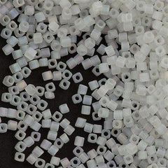 Miyuki 1.8mm Cube Seed Bead Matte Crystal AB 8g Tube (131FR)