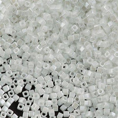 Miyuki 1.8mm Cube Seed Bead Opaque White Luster 8g Tube (420)