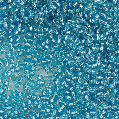 Miyuki Round Seed Bead 11/0 Silver Lined Blue Topaz 22g Tube (18)