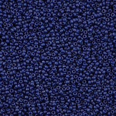 Miyuki Round Seed Bead 15/0 Opaque Matte Metallic Royal Blue 2-inch Tube (2039)