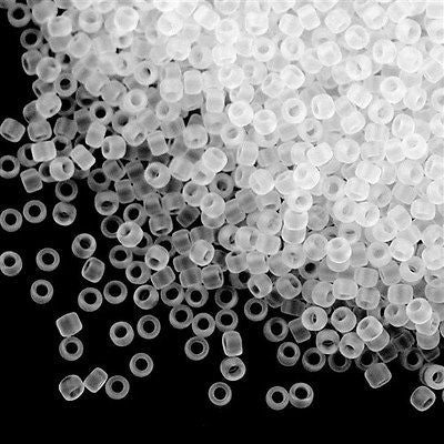 Toho Round Seed Bead 15/0 Matte Crystal 2.5-inch Tube (1F)
