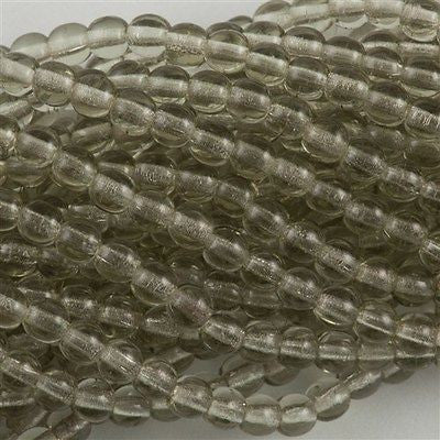 200 Czech 4mm Pressed Glass Round Beads Black Diamond (40010)