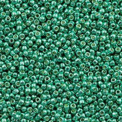 Toho Round Seed Bead 11/0 PermaFinish Galvanized Green Teal 19g Tube (561PF)