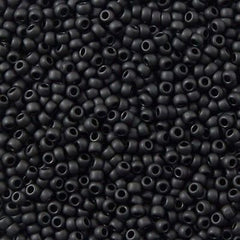 50g Toho Round Seed Bead 11/0 Matte Opaque Black (49F)