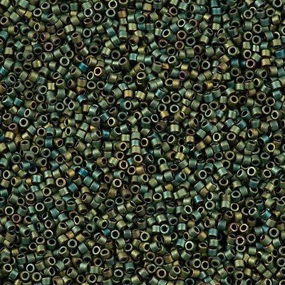 25g Miyuki Delica seed bead 11/0 Matte Metallic Green DB324
