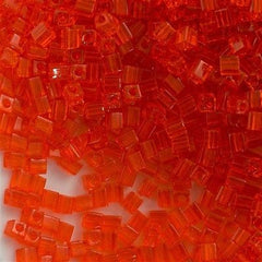 Miyuki 3mm Cube Seed Bead Transparent Orange 15g SB3-138