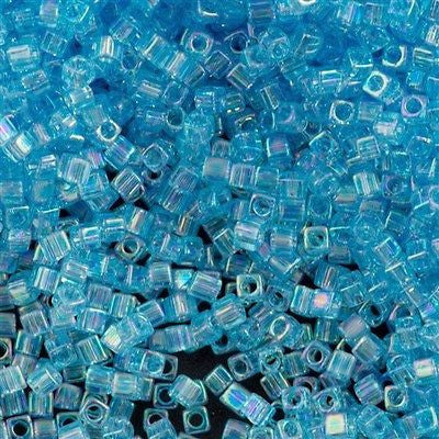 Miyuki 1.8mm Cube Seed Bead Transparent Light Blue AB 8g Tube (260)