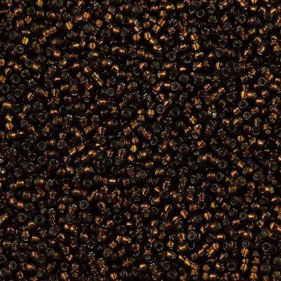 Miyuki Round Seed Bead 15/0 Silver Lined Dyed Dark Topaz 2-inch Tube (1429)