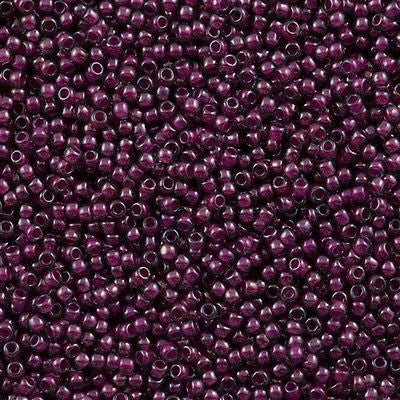 Toho Round Seed Bead 11/0 Inside Color Lined Grey Magenta 2.5-inch Tube (1076)