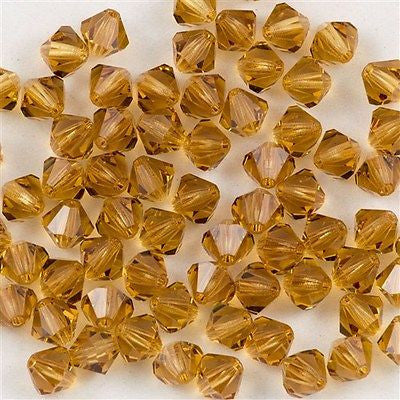 72 Preciosa Crystal 6mm Bicone Bead Light Colorado Topaz (10330)