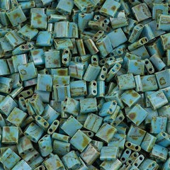 Miyuki Tila Seed Beads Opaque Seafoam Green Picasso 7g Tube (4514)