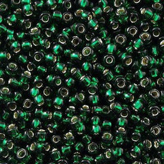 50g Toho Round Seed Bead 11/0 Silver Lined Transparent Emerald (36)