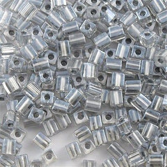 Miyuki 3mm Cube Seed Bead Inside Color Lined Pewter19g Tube (242)