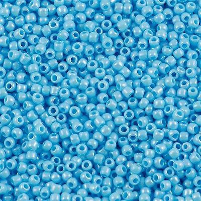 Toho Round Seed Bead 11/0 Opaque Aqua AB 2.5-inch Tube (403)