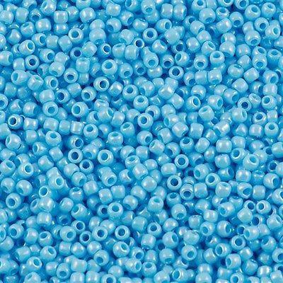 50g Toho Round Seed Bead 11/0 Opaque Aqua AB (403)