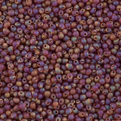 Tiny Miyuki Drop Seed Bead Dark Amber AB (134FR)