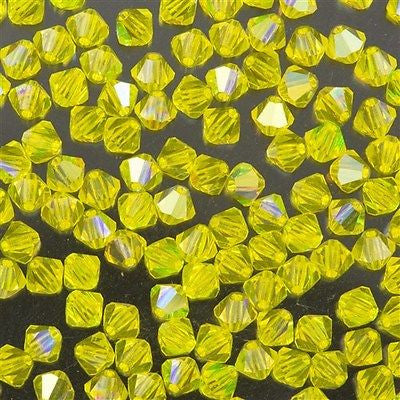 72 Preciosa Crystal 6mm Bicone Bead Citrine AB (80310AB)