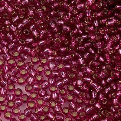 50g Toho Round Seed Beads 6/0 Silver Lined Mauve (2218)